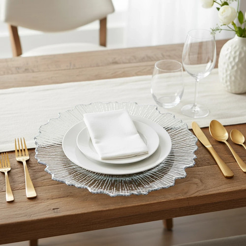 6pcs clear floral charger - clear,