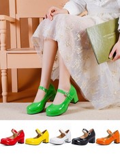 Block Heels Men's Colorful Drag Queen Lolita Red Crossdresser Women Shoes 35-50