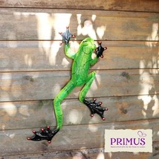Metal Green Frog Garden/Home Wall Art Ornament Gift With Hanging Hook