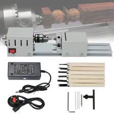 96W Woodworking Mini Metal Lathe Small Wood Bead Lathe Polisher Milling Machine