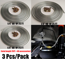 3x 25ft 1/4 Steel Brake Line