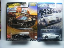 Hot Wheels Premium:    Bugatti '16 Chiron   +  Bugatti Veyron Silver Series