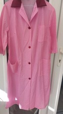 Vintage pink gingham shop coat - gingham,