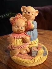 Sherratt & Simpson England Resin Teddy Bear Figurine Hand Painted c1990s 6.5cm