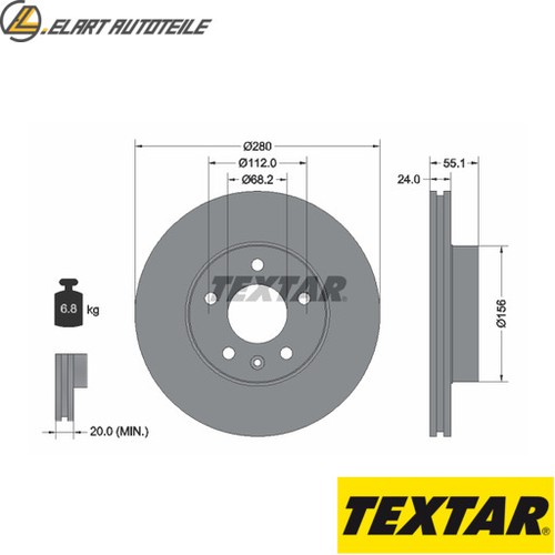 Brake discs 92083805 for vw - 2x,