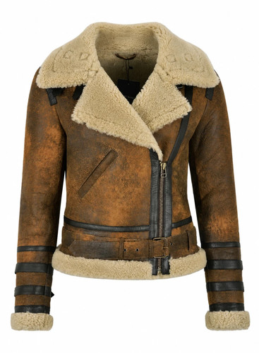 Ladies vintage biker sheepskin - ladies,