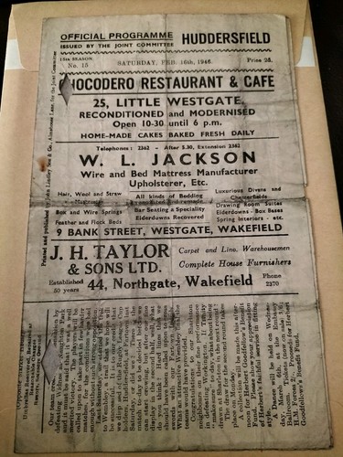 Vintage rugby league programme - vintage,