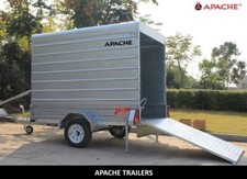 EX Demo 7X4 Box Trailer with Rear Loading Ramp High Roof Box Trailer 7x4 Trailer