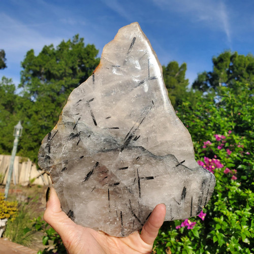 Tourmaline rutile display slab - display,