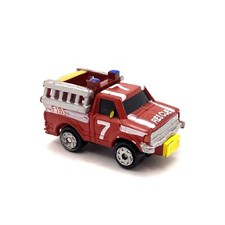 Vintage 1989 Micro Machines Datsun Fire Rescue 7 Emergency Ladder Truck Car Lot
