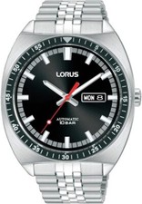 Lorus Mens Automatic Watch Black Dial and Silver Bracelet RL439BX9