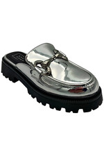 ShuShop Women's Shoes Tiffany Mule Slip-On Loafer Silver