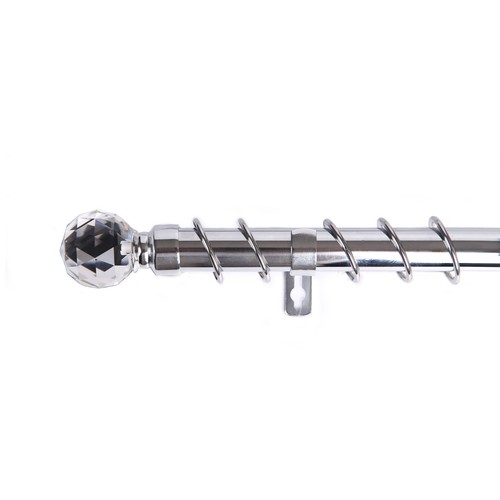 Curtain pole 28mm polished - curtain,
