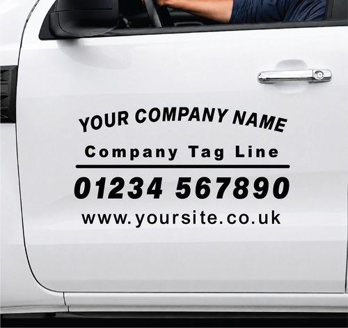Personalised van door signs - van,