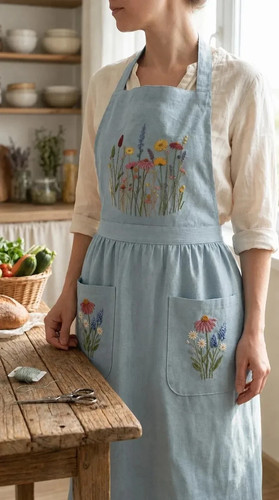Hand embroidered wildflower - embroidered,