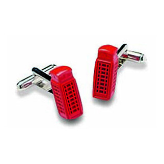 Red phone box cufflinks - red,