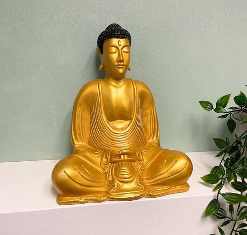 Resin buddha statue gold - statue,