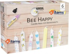 Kreul 49757 Candle Pen Set of 6 Bee Happy, 6 x 29 ml, Fine Painting Tip