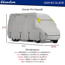 Motorhome Cover CLASS B RV | up to 6 - 6.5m | 6x zips, 4 air vents