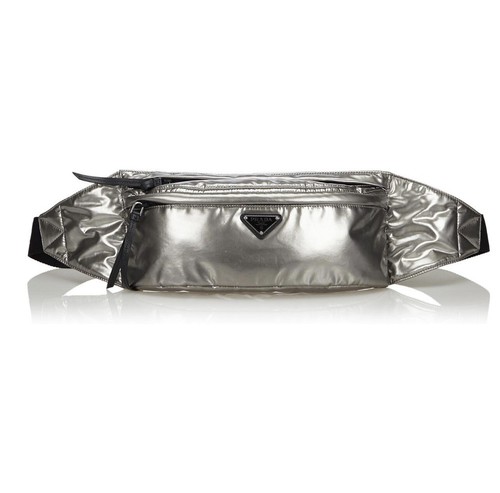Prada silver nylon belt bag - silver,