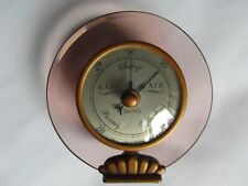 Stunning 1930s Peach Glass Art Deco Desk Barometer by Smiths - Tested