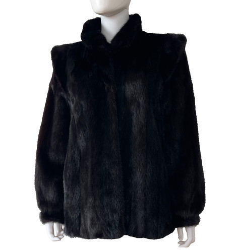 Real natural black mink fur - natural,