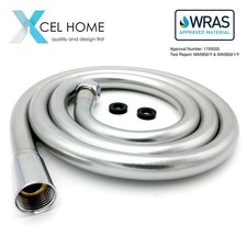 Bathroom Shower Hose, Sturdy Smooth Silver PVC 1.5m Metre Long, WRAS Approved