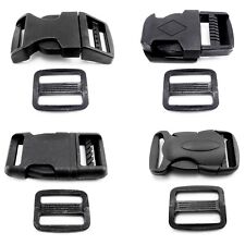 Side Release Buckle Clips and Sliders for 20 mm - Webbing Delrin Plastic