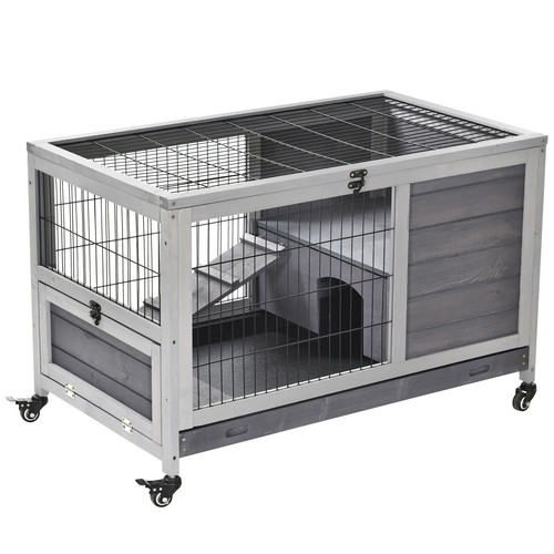 Wooden indoor rabbit hutch - rabbit,