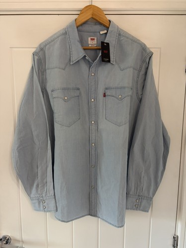 Men levi denim shirt - men's, xl