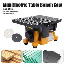 Portable Mini Table Saw Cutter Bench Cutting Machine Plastic Wood Metal 4500rpm
