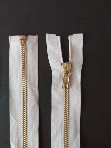 Metal zips open end cream - open, end.
