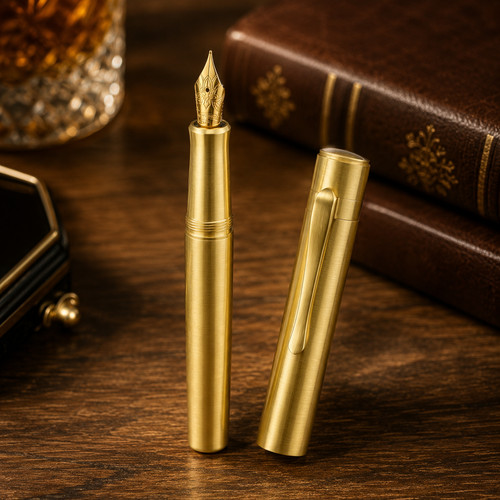 Brass fountain pen m nib - f,