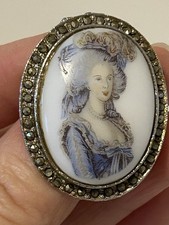 Porcelain Cameo Pin Brooch