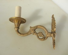 Vintage Metal Wall Light Sconce Lighting Gold Gilt Leaf Old Rococo Old