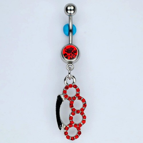 Brass knuckles dangle - brass,