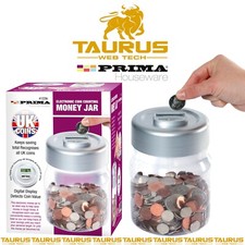 PRIMA ELECTRONIC LCD COIN COUNTING MONEY JAR SAVING BOX DIGITAL SAFE PIGGY BANK