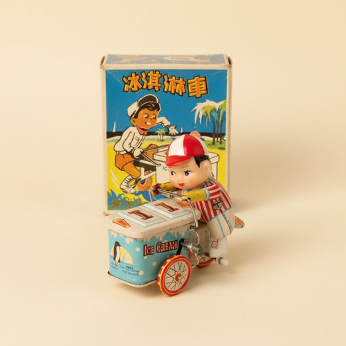 Vintage tin ice cream vendor - tin,
