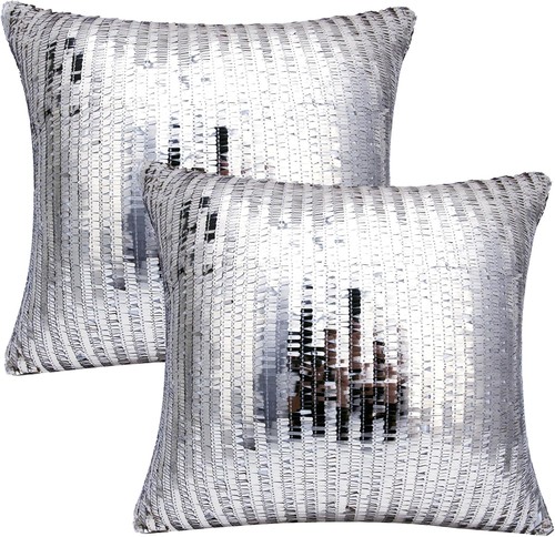 Silver cushion covers - cushion,