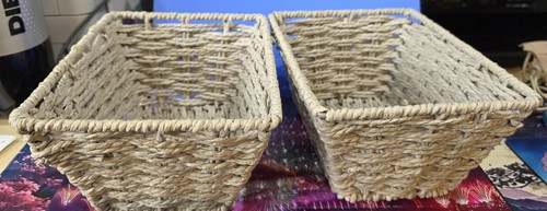 Small grey wicker baskets - small,
