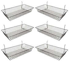 Wire Baskets for Grid Wall and Slat Wall - Wire Basket 24" L x 12" D x 4" H -6PK