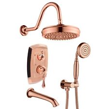 Delnet Antique Shower System Concealed Brass Rose Gold Shower Mixer Set 8 Inch*