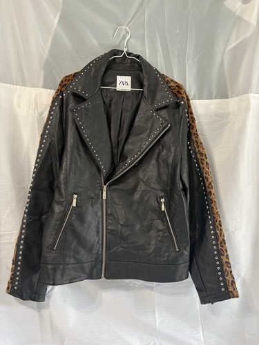 Zara black biker double - black,