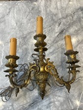 Quality Heavy Antique Single French Brass Wall Light / Sconce W: 26 cm H: 32 cm