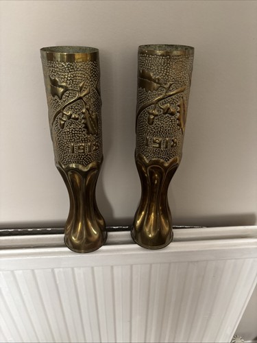 Ww1 trench art brass - trench, shell