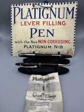 Platignum Lever Fill Fountain Pen, Propelling Pencil & Original Advert!
