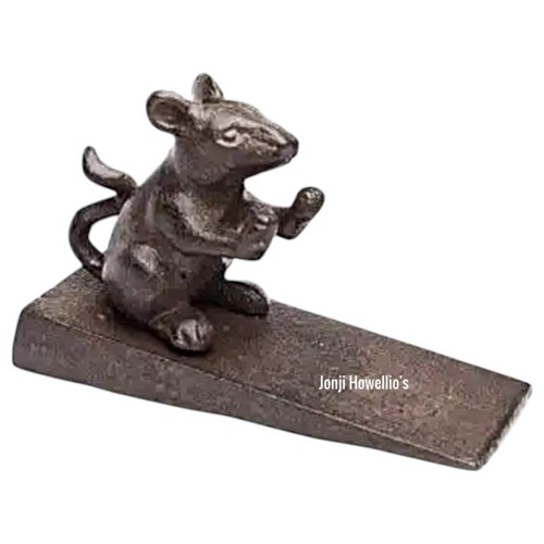 Cast iron mouse door stop - cast,