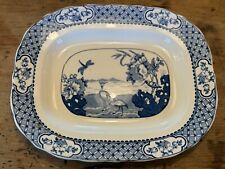 Britannia Pottery - Moyen Serving Dish Blue & White Meat Plate Antique Glasgow 