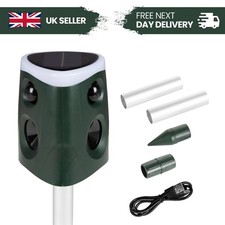 Solar Powered Ultrasonic Animal Repeller with Motion Sensor Cat Dog Deterrent