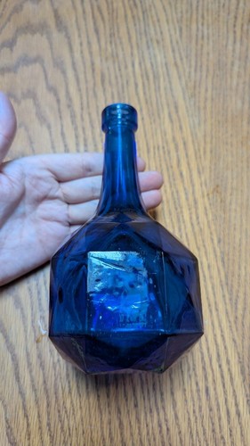 Cobalt blue glass bottle - glass, vase